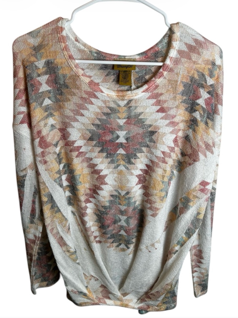 Lightweight Wrangler Aztec Western Long Sleeve With Twist Detail Size XL